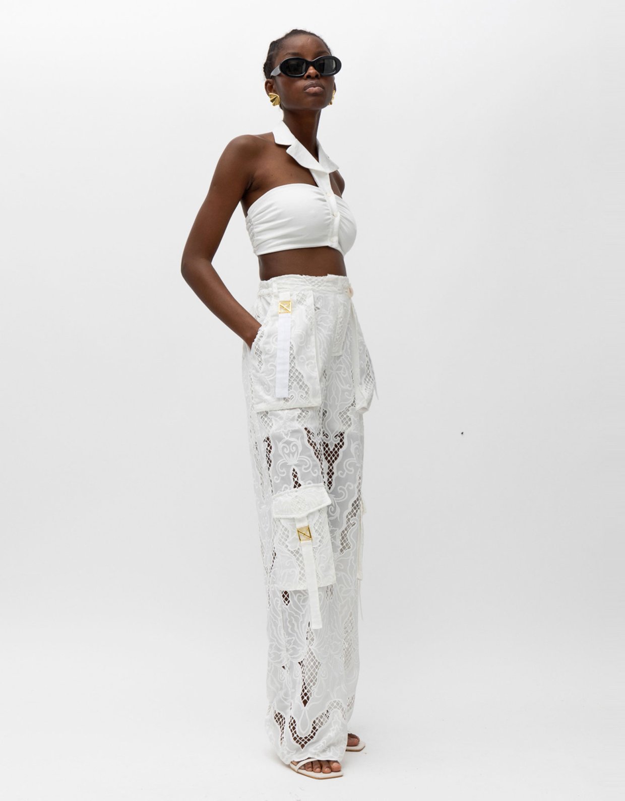 Mallory the label Mira crop top white