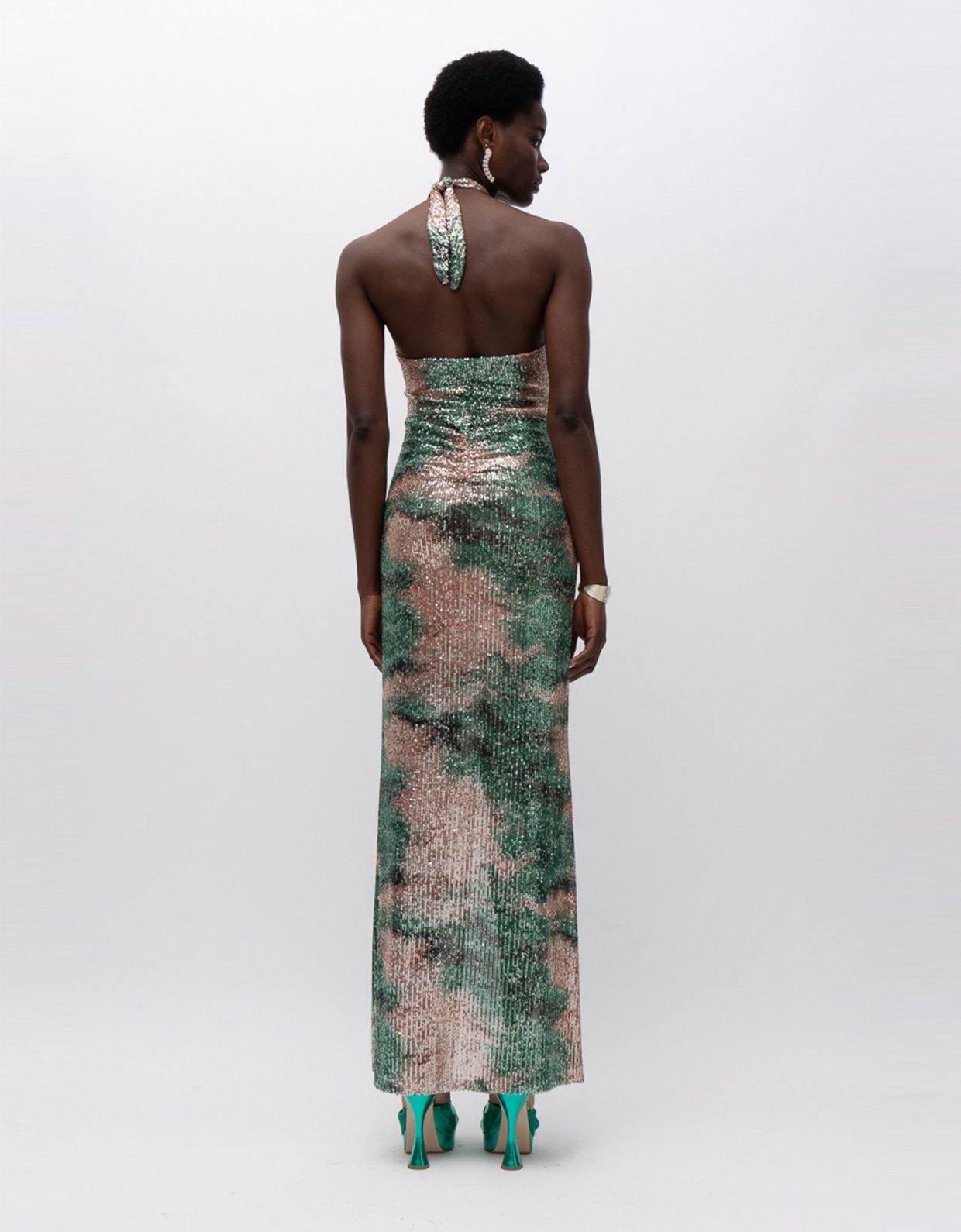 Mallory the label Dayana sequin dress green pink print