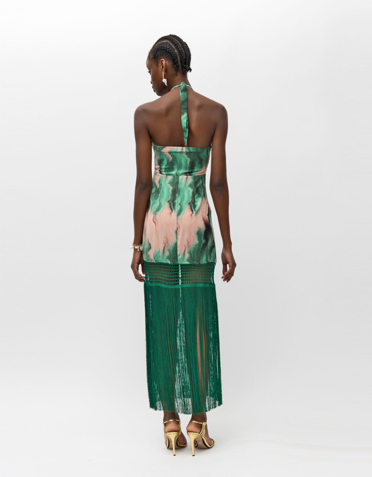 Mallory the label Victoria dress green pink print