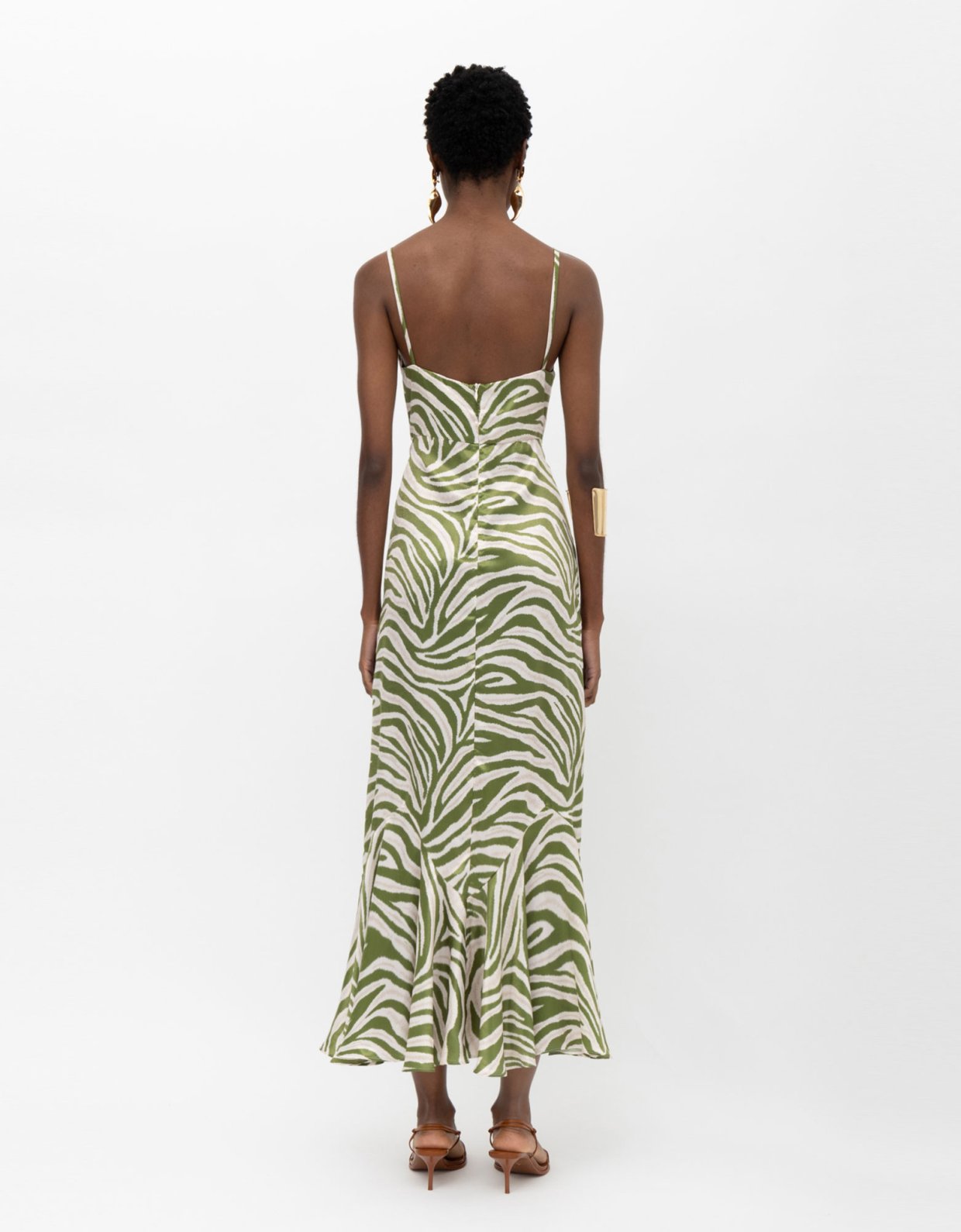 Mallory the label Nala dress olive zebra