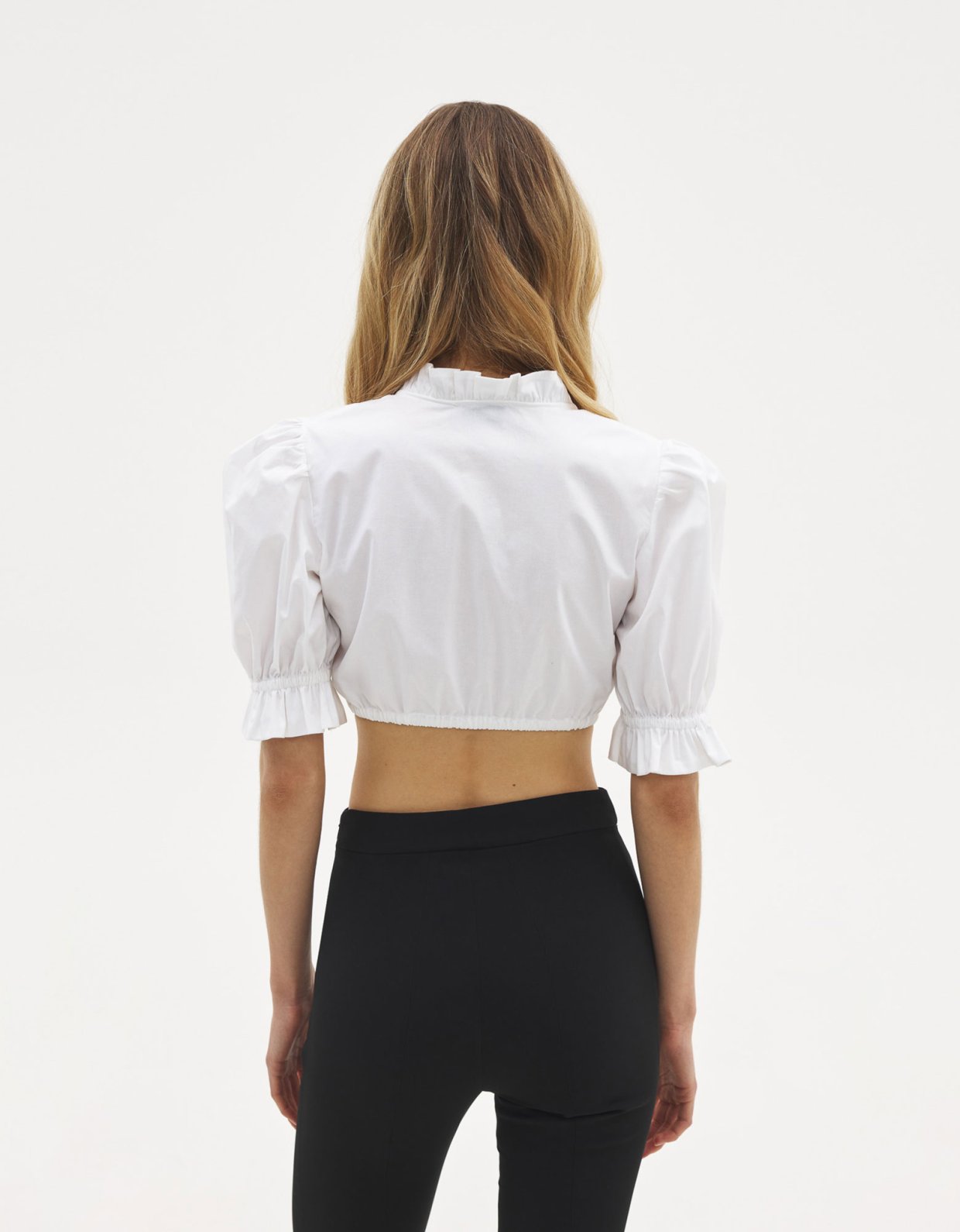 Sunset go Lotus crop shirt white