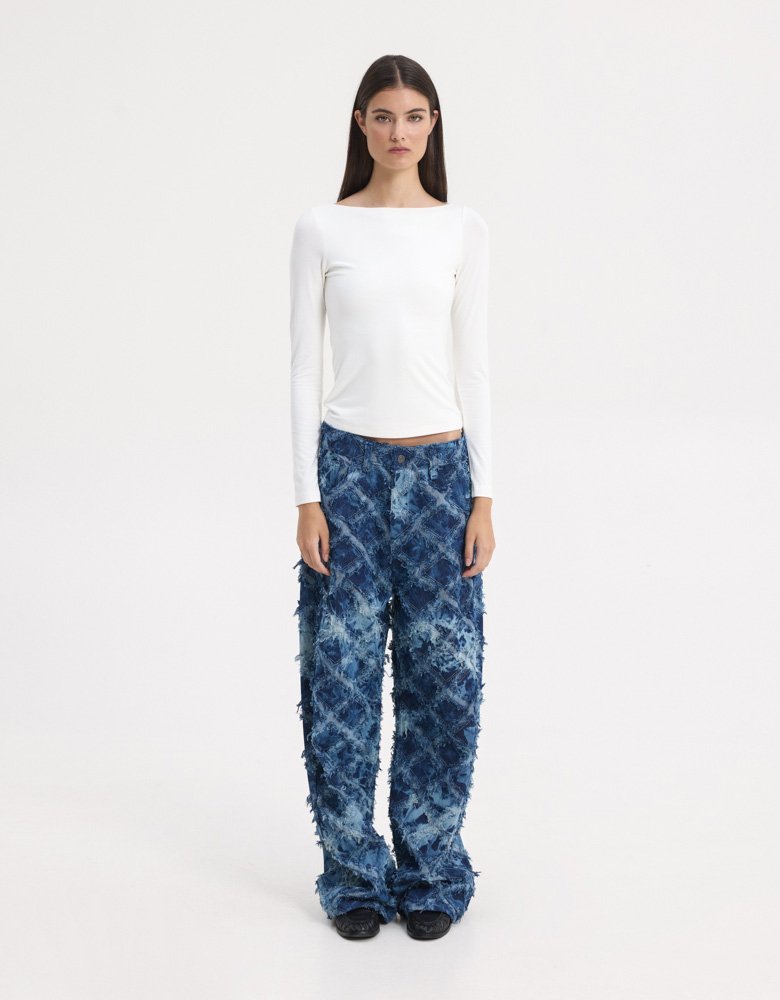 Sunset go Monica rhombus jeans tie die