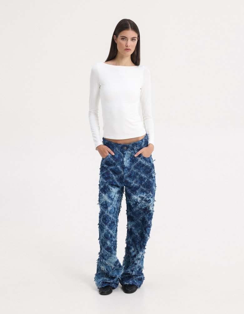 Sunset go Monica rhombus jeans tie die