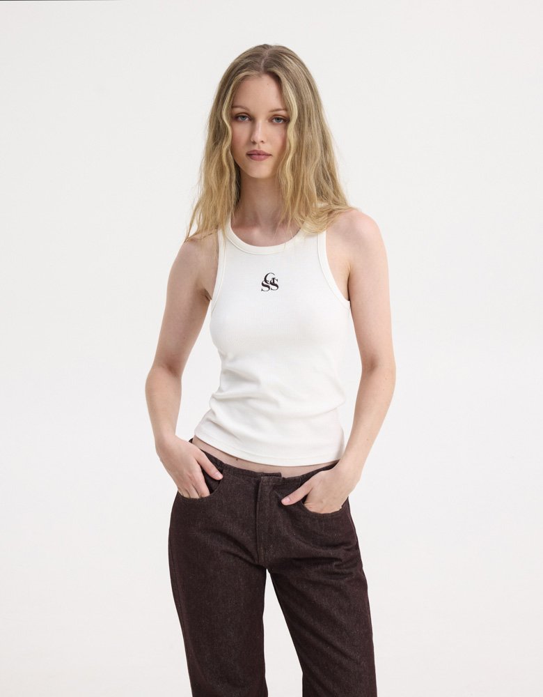 Sunset go SSG tank top white