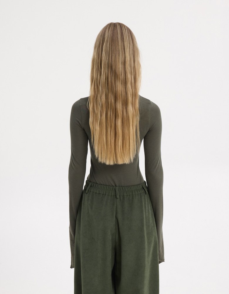 Sunset go Sarah turtleneck top khaki