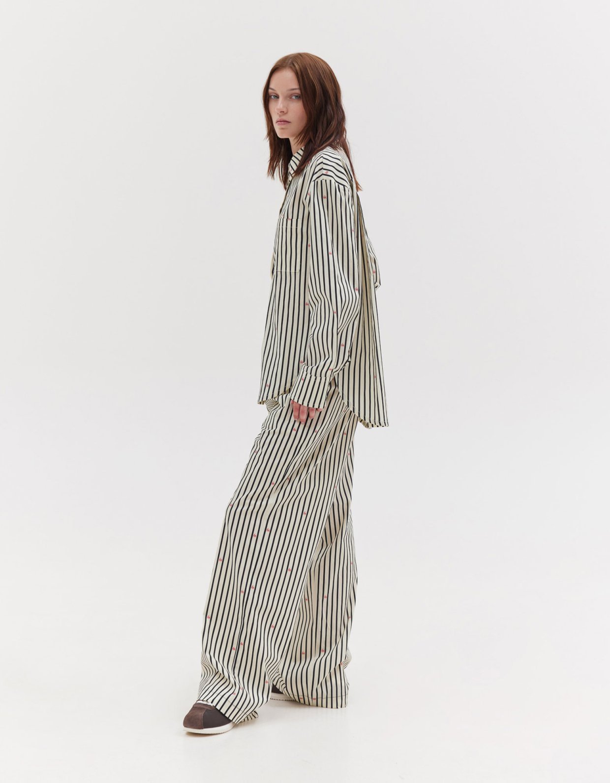 Sunset go Agnes pants black and butter stripes