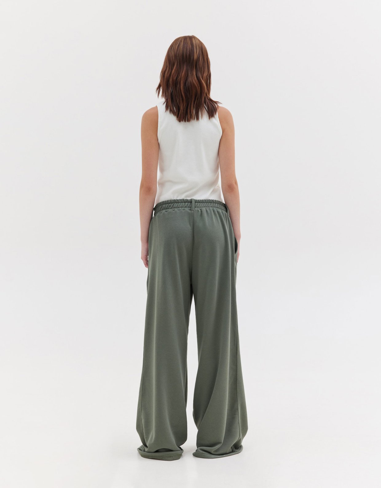 Sunset go Ivy wide track pants khaki