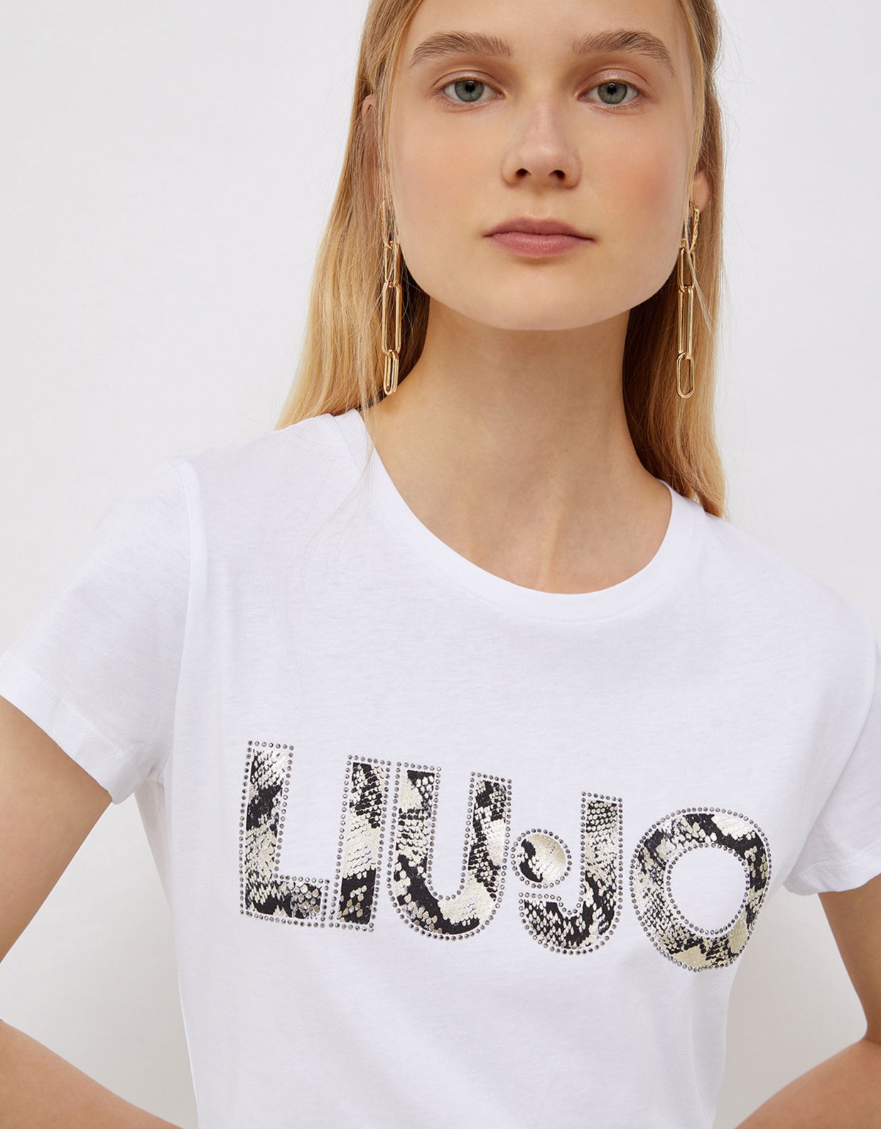 Liu Jo T-shirt with logo white python