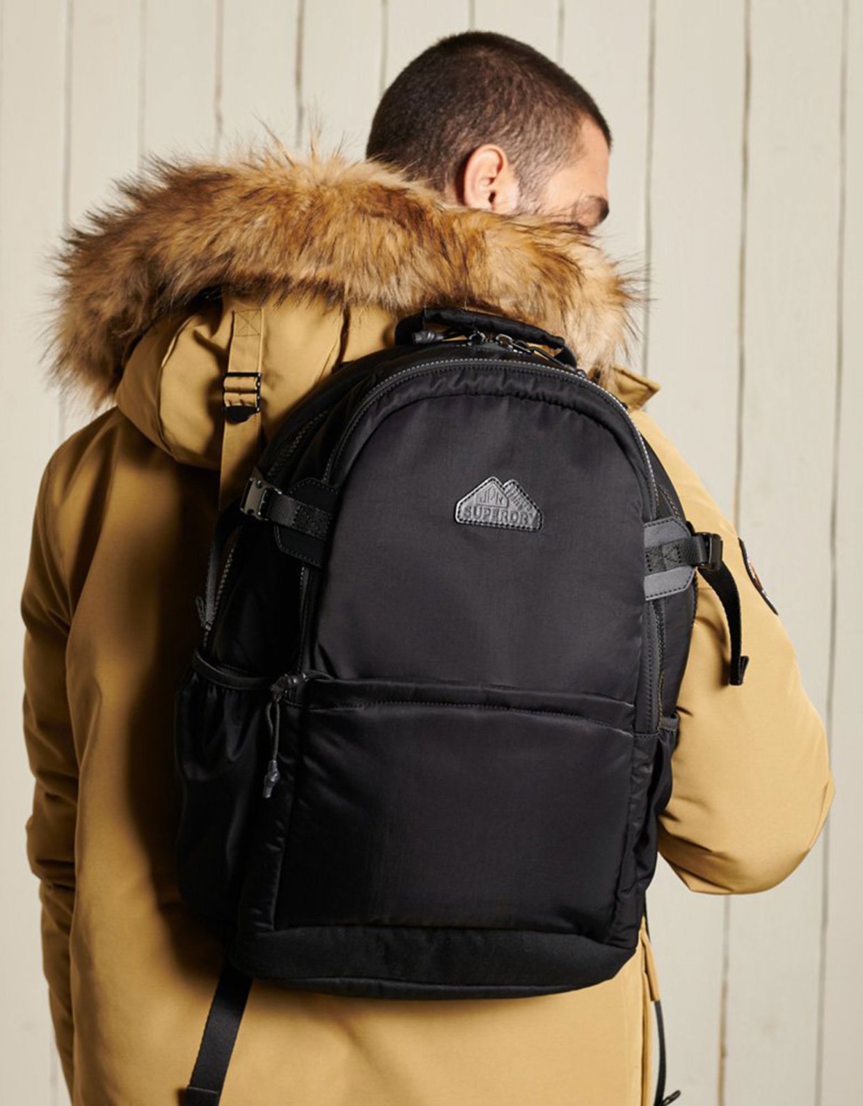 Superdry Nylon tarp backpack black