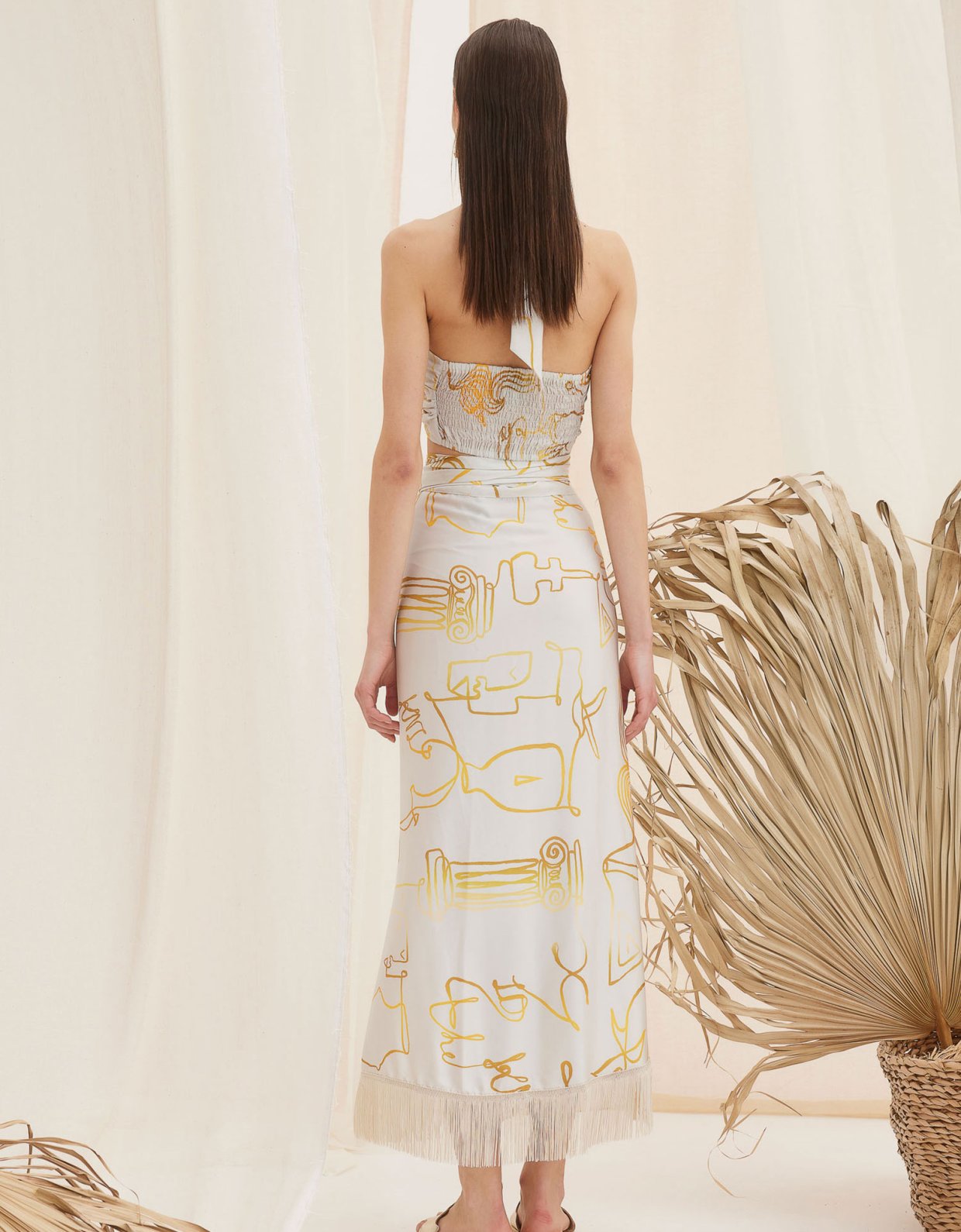 The Knl's Aphrodite midi dress-skirt print off white-gold