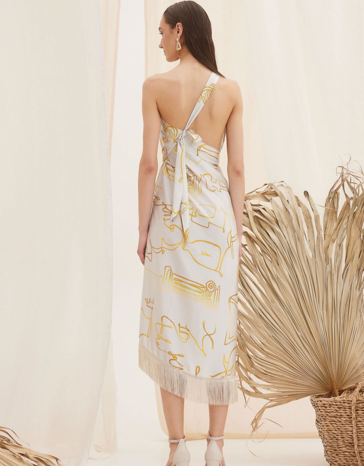 The Knl's Aphrodite midi dress-skirt print off white-gold