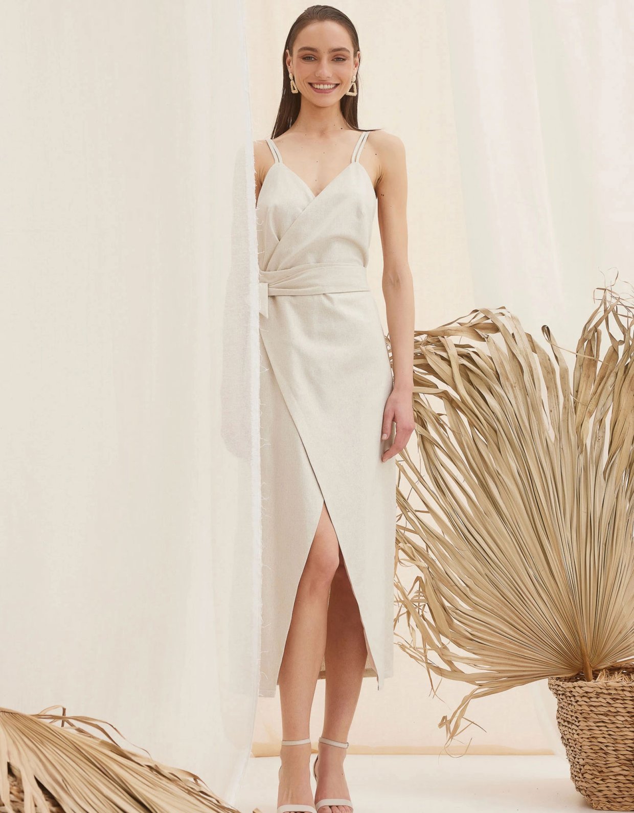 The Knl's Andromeda linen wrap dress