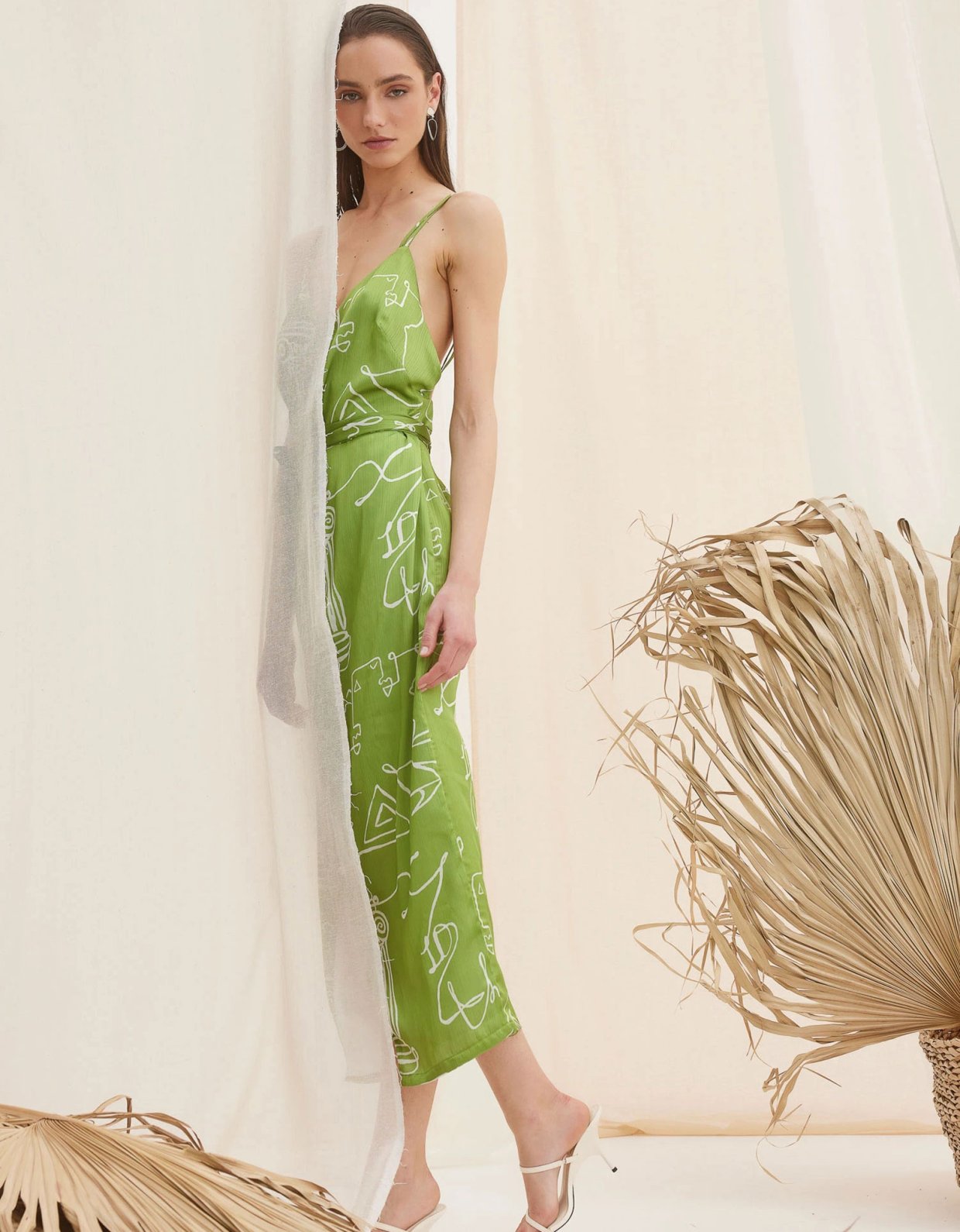 The Knl's Andromeda wrap lime line dress