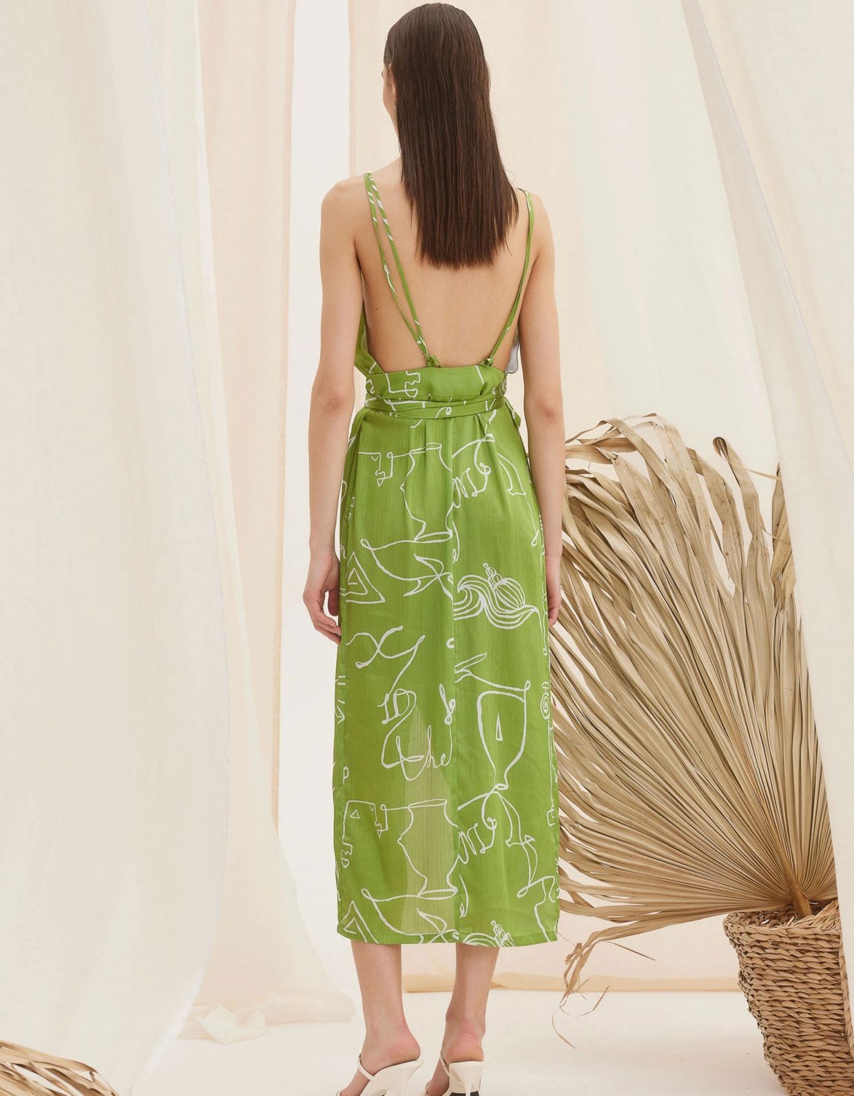 The Knl's Andromeda wrap lime line dress