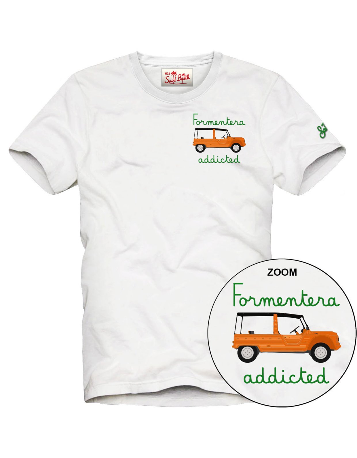 MC2 Saint Barth Cotton t-shirt with Formentera addicted embroidery