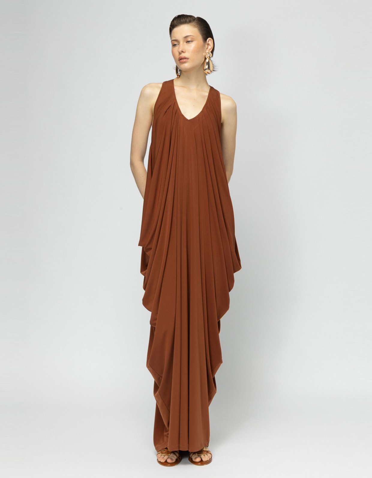 Mallory the label Tamaris drapped dress brown