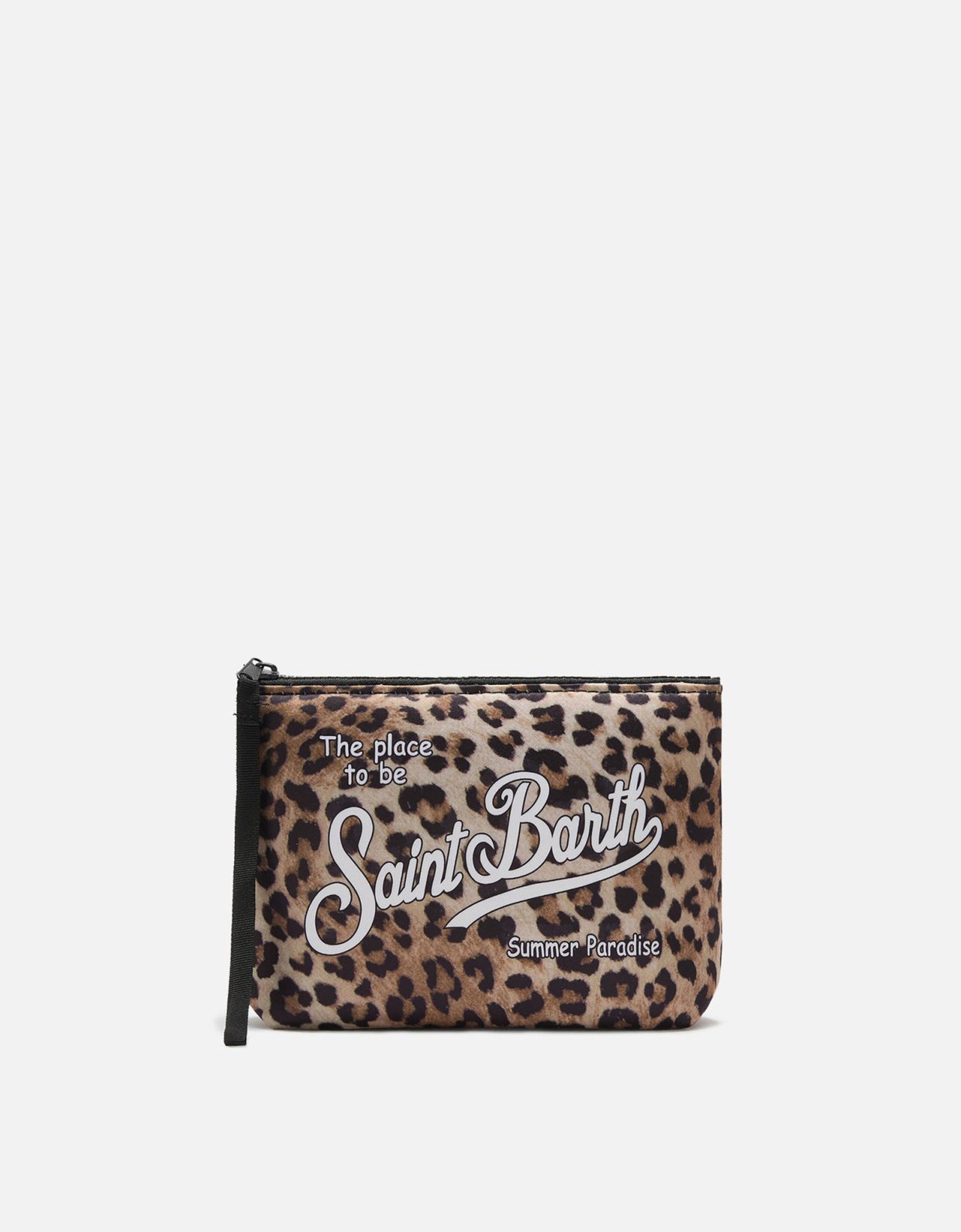 MC2 Saint Barth Aline scuba pouch with leopard print