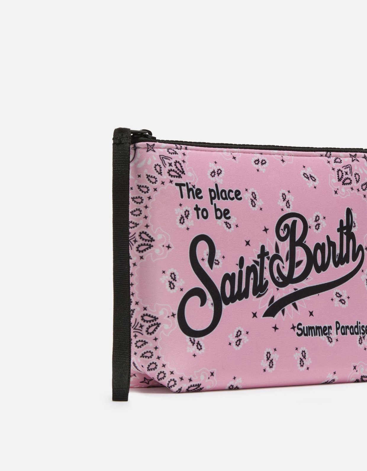 MC2 Saint Barth Aline scuba pouch with pink bandana print
