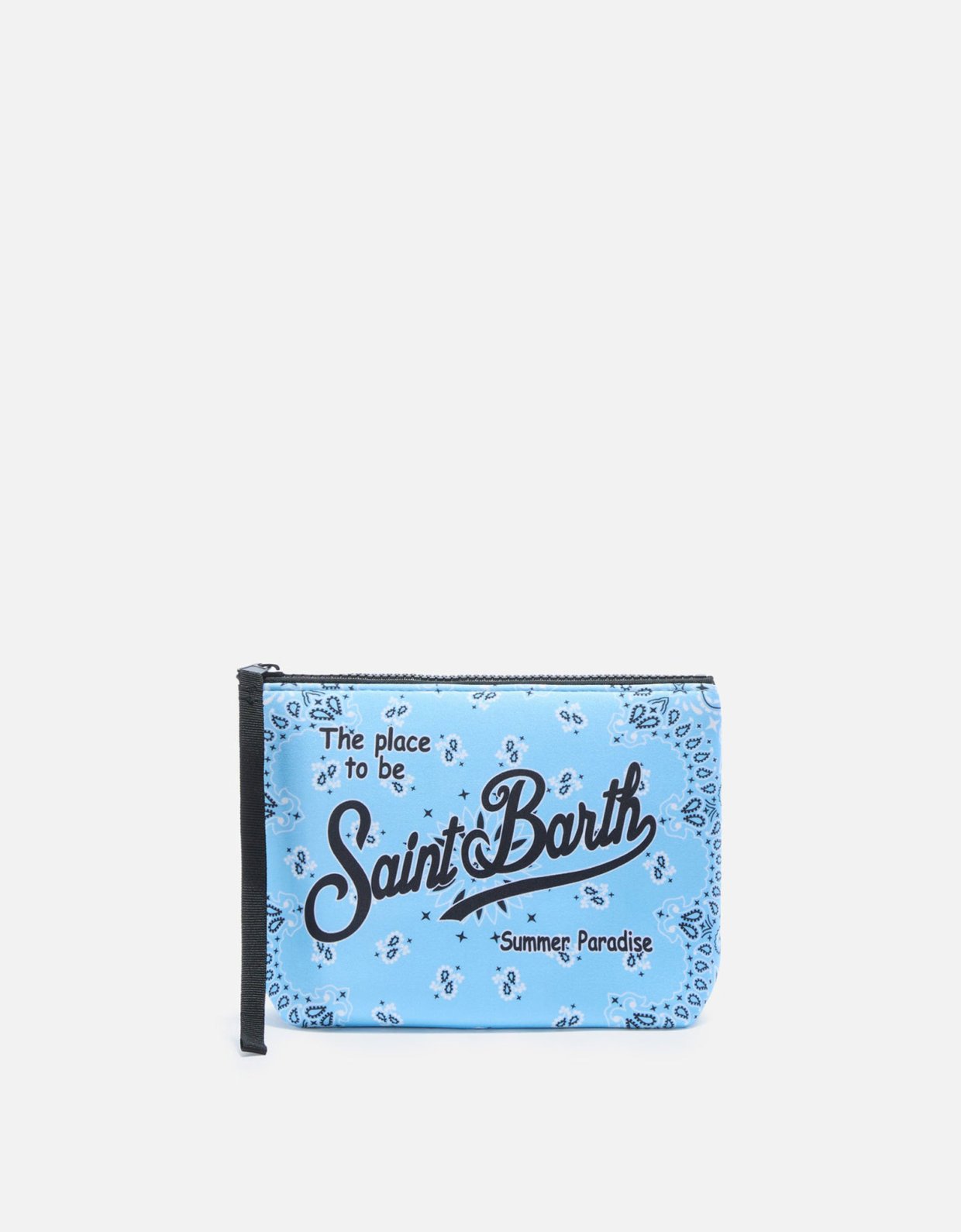 MC2 Saint Barth Aline scuba pouch with light blue bandana print