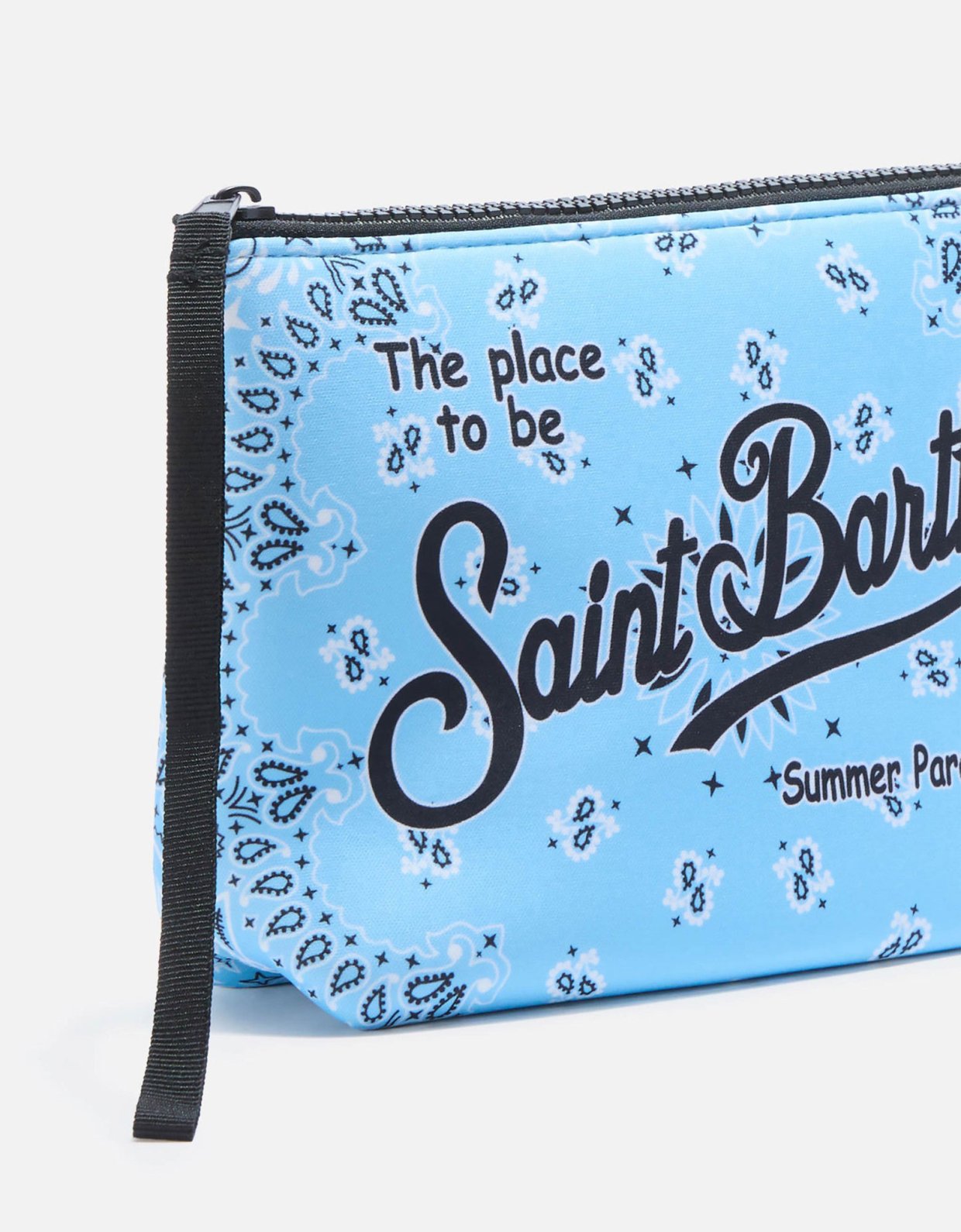 MC2 Saint Barth Aline scuba pouch with light blue bandana print