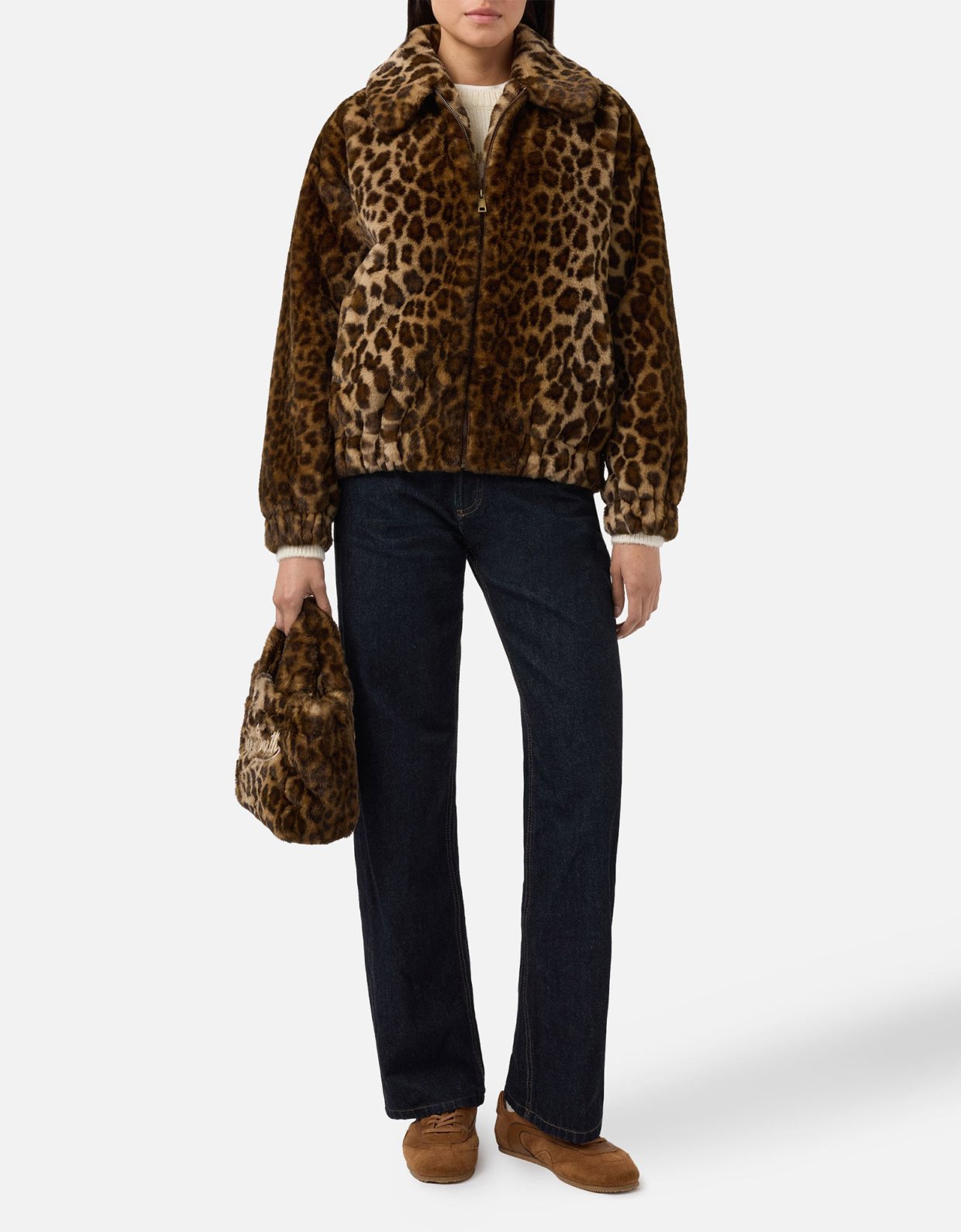 MC2 Saint Barth Aveline faux-fur jacket with leopard print