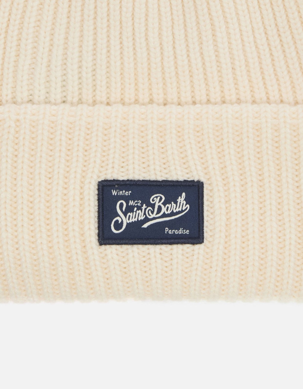 MC2 Saint Barth Berry w ribbed cashmere-blend beanie in white