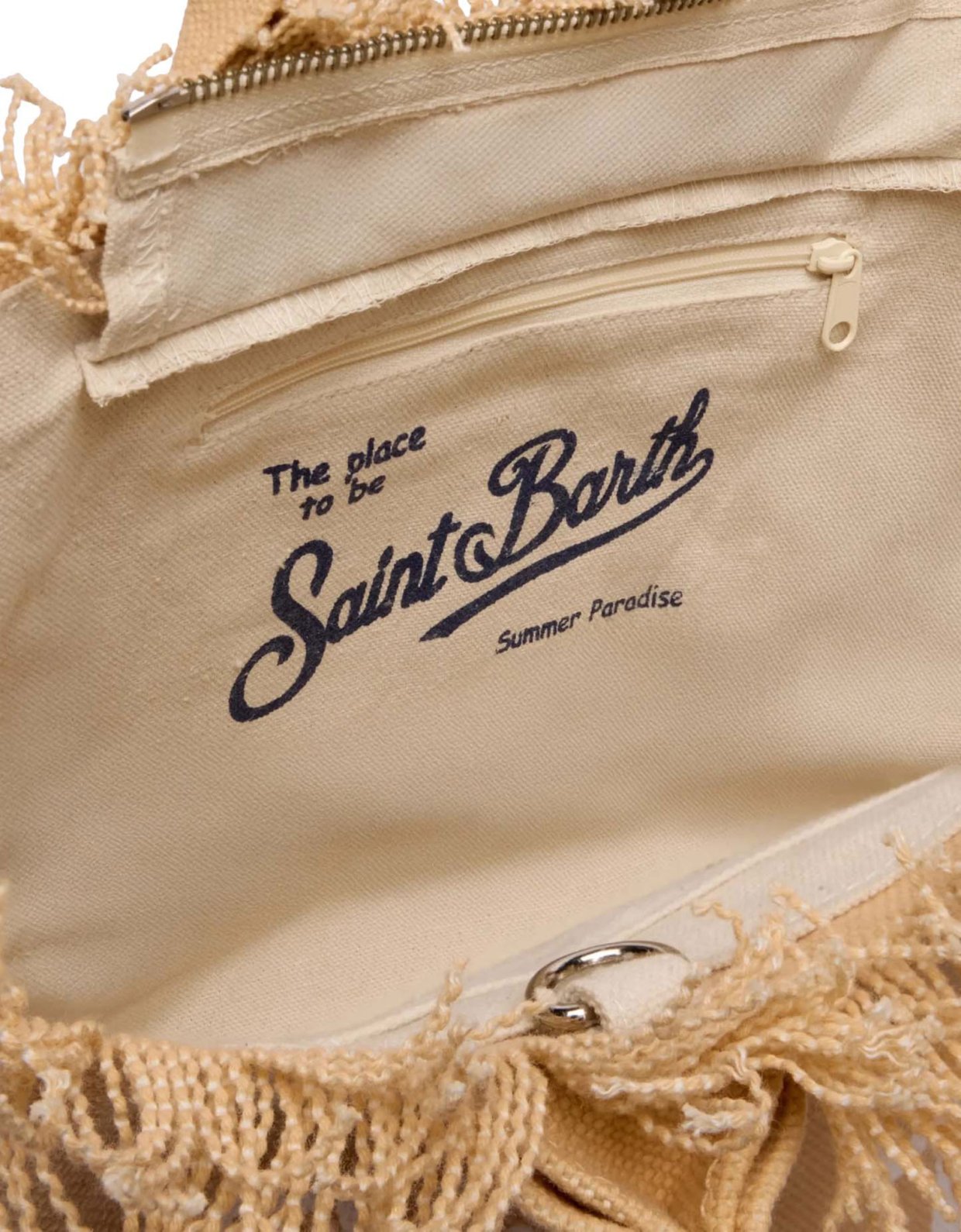 MC2 Saint Barth Colette beige cotton canvas handbag