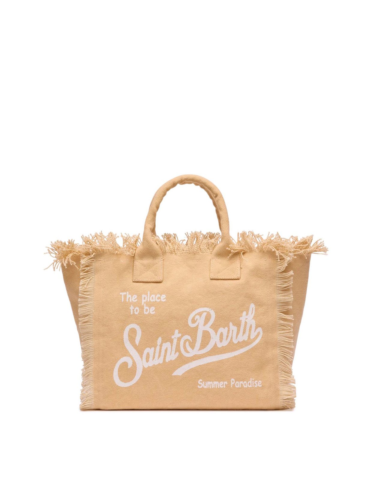 MC2 Saint Barth Colette beige cotton canvas handbag