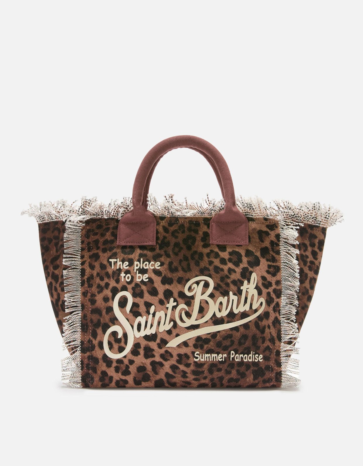 MC2 Saint Barth Colette canvas bag with leopard pattern