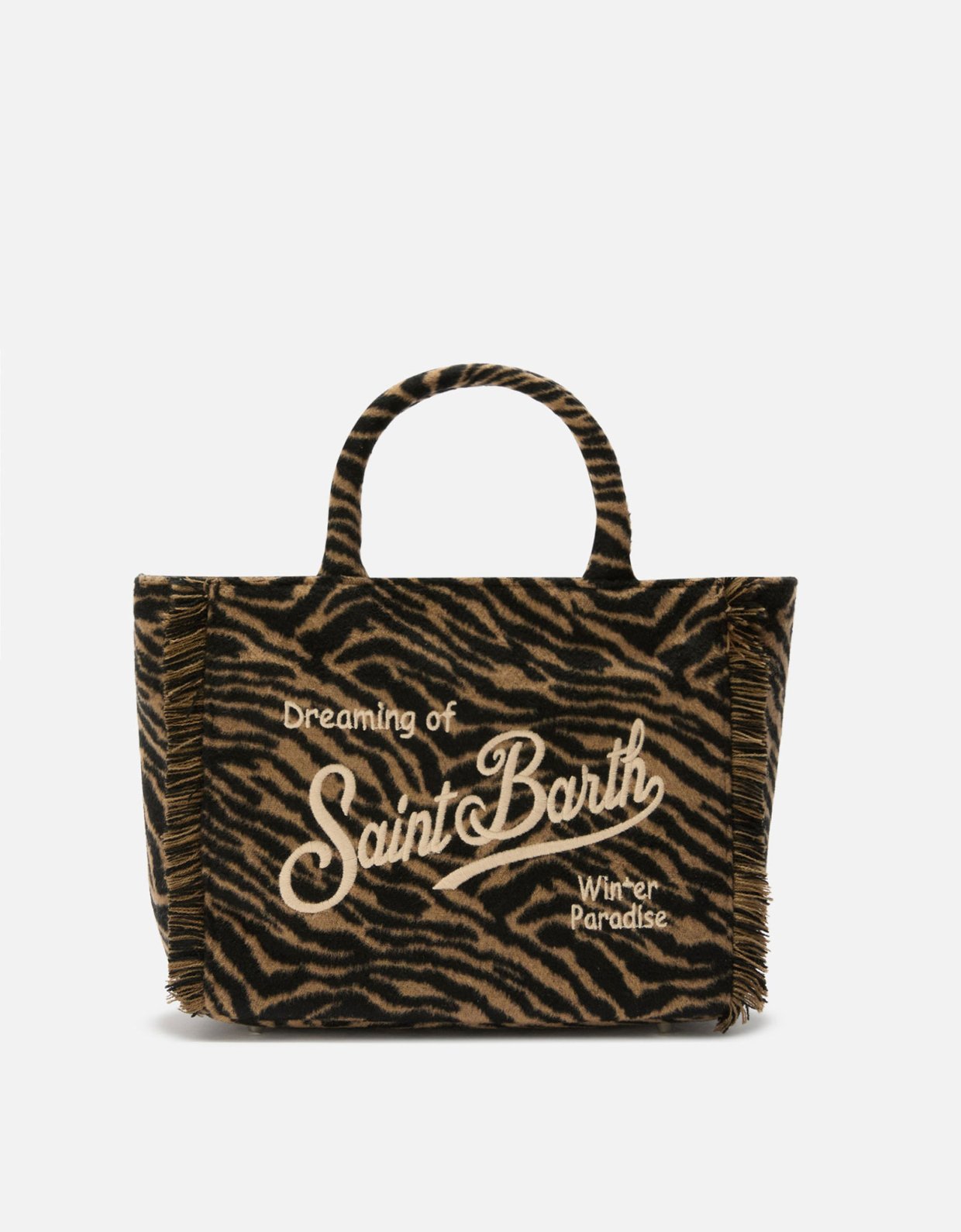 MC2 Saint Barth Colette felt handbag in zebra print wool blend