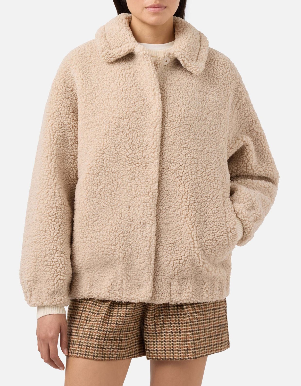 MC2 Saint Barth Jeanne teddy bomber with back patch