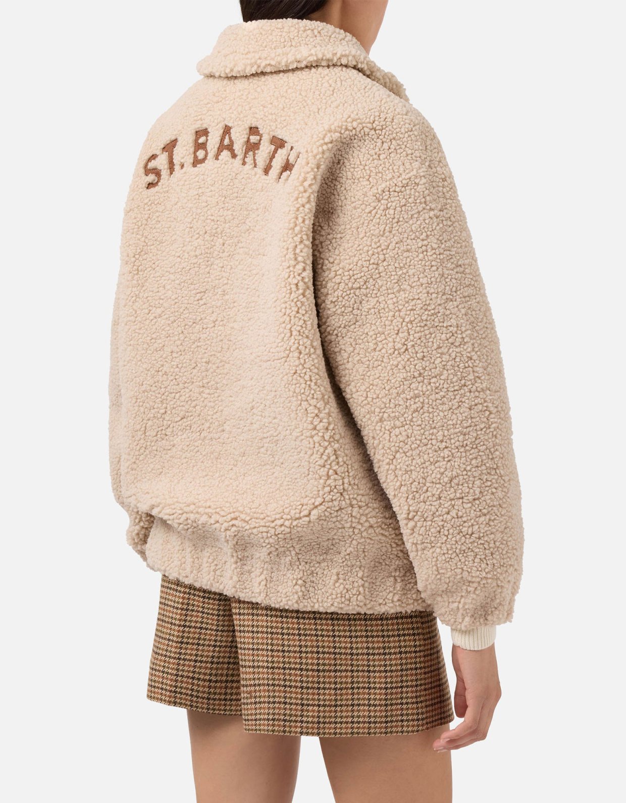 MC2 Saint Barth Jeanne teddy bomber with back patch
