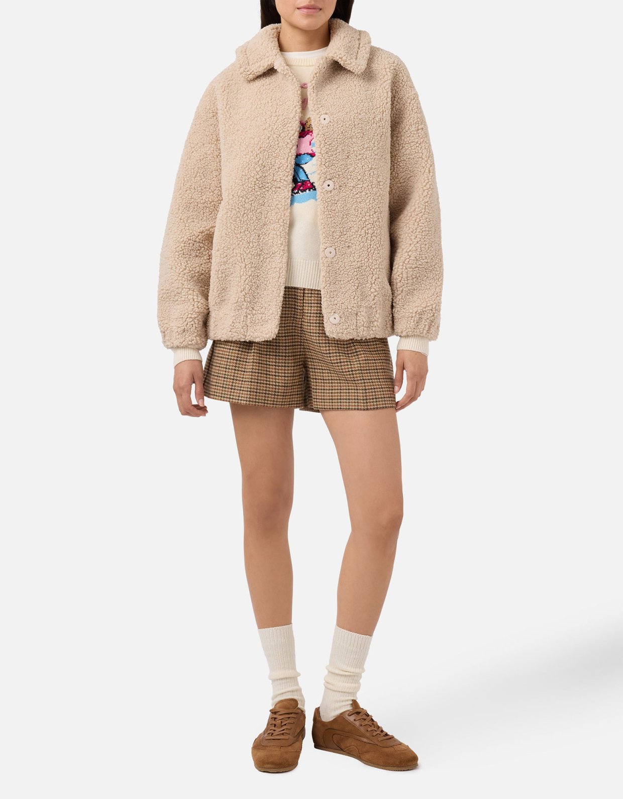 MC2 Saint Barth Jeanne teddy bomber with back patch