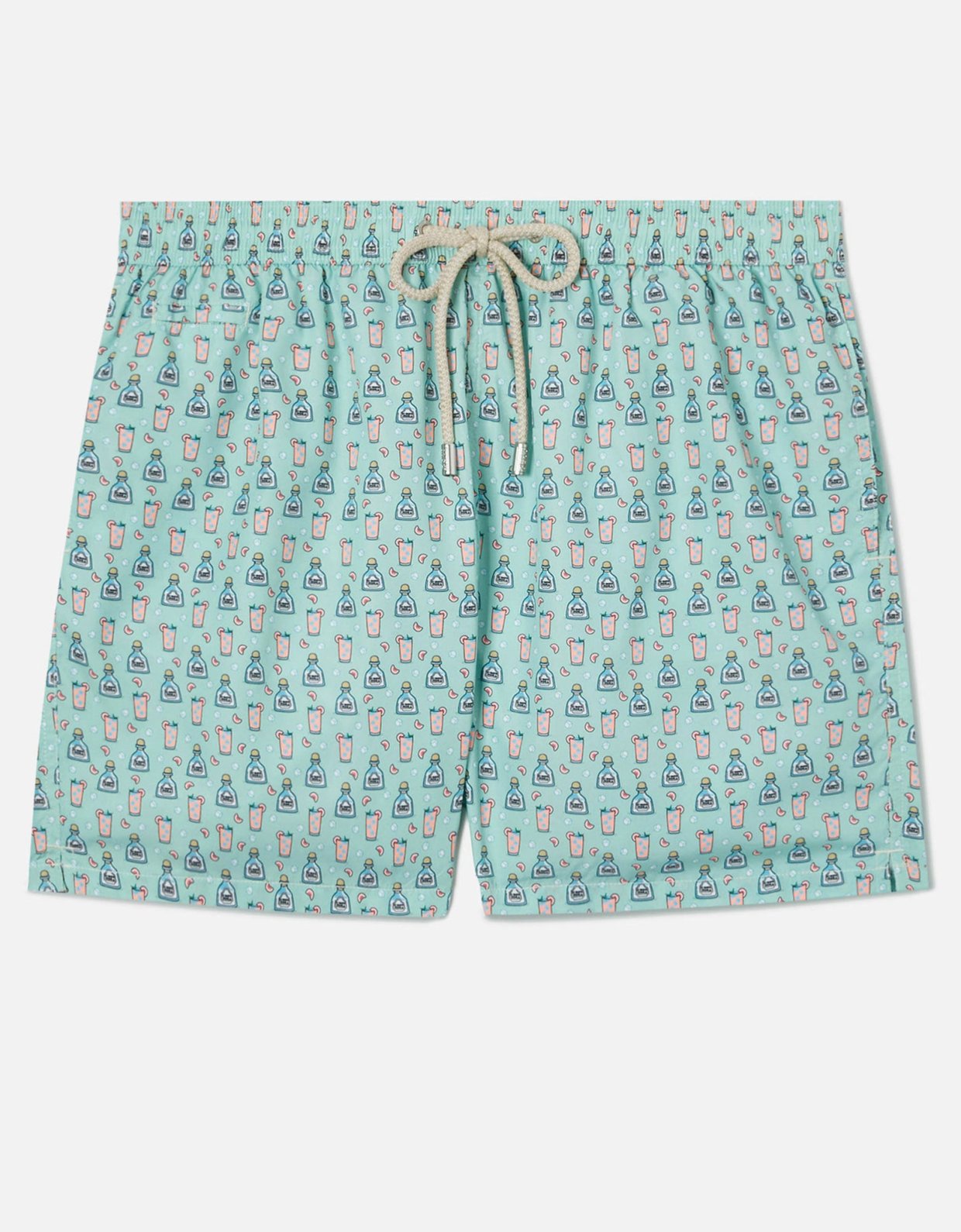 MC2 Saint Barth Light green lighting micro swim shorts with paloma all-over print