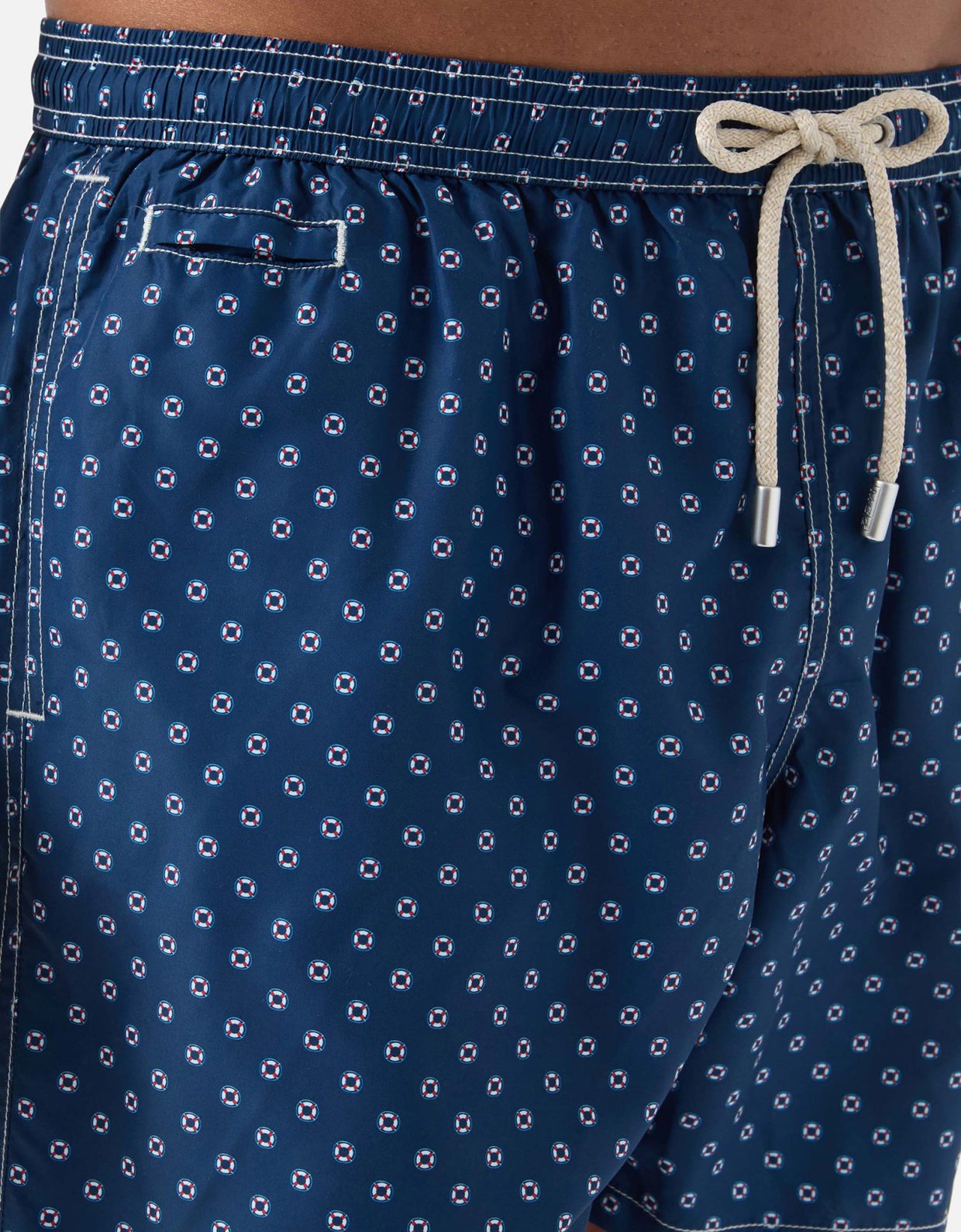 MC2 Saint Barth Navy lighting micro swim shorts with mini lifebuoy print