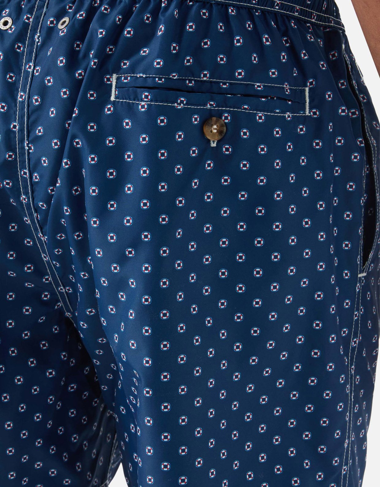 MC2 Saint Barth Navy lighting micro swim shorts with mini lifebuoy print