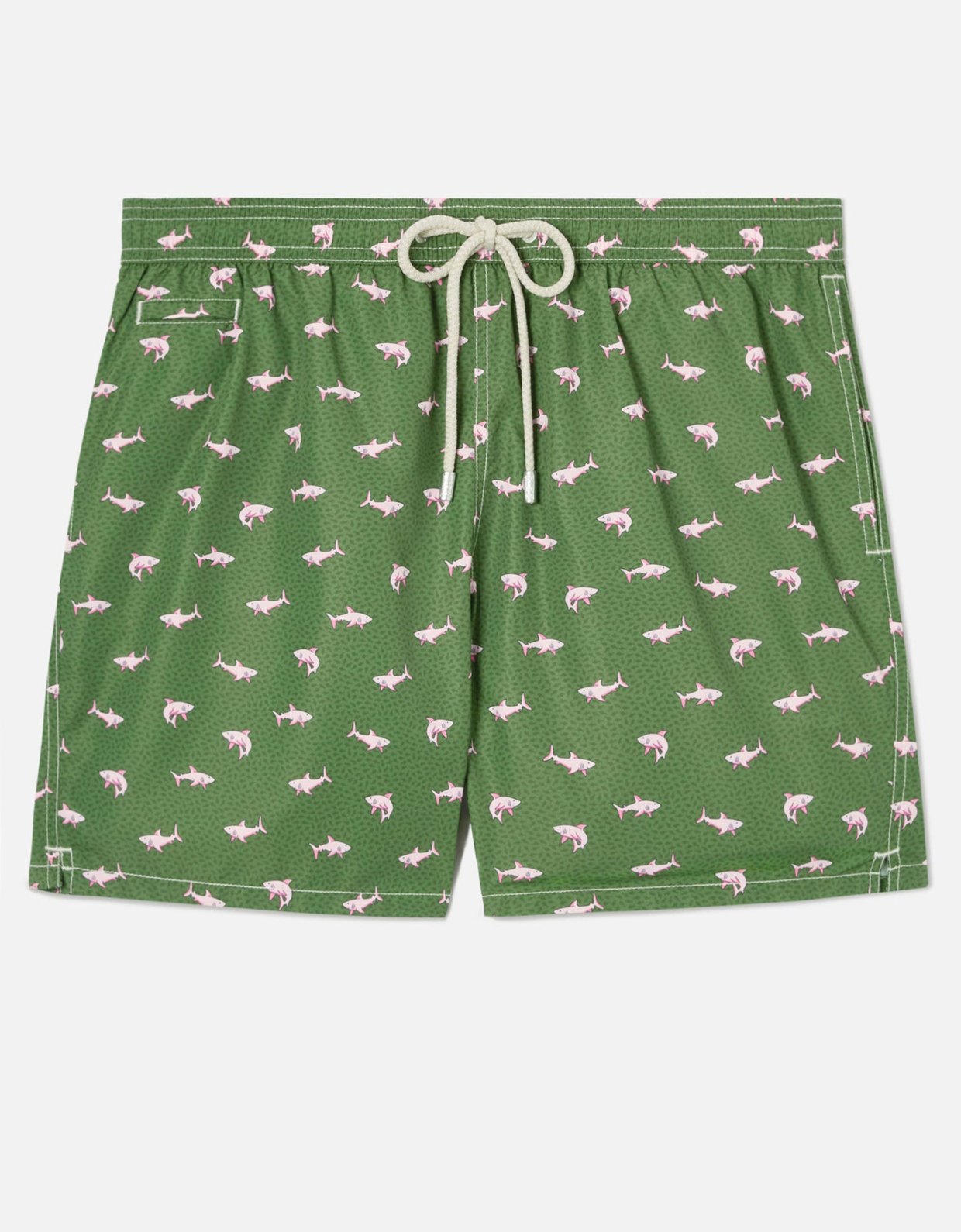 MC2 Saint Barth Green lighting micro swim shorts with pink sharks print