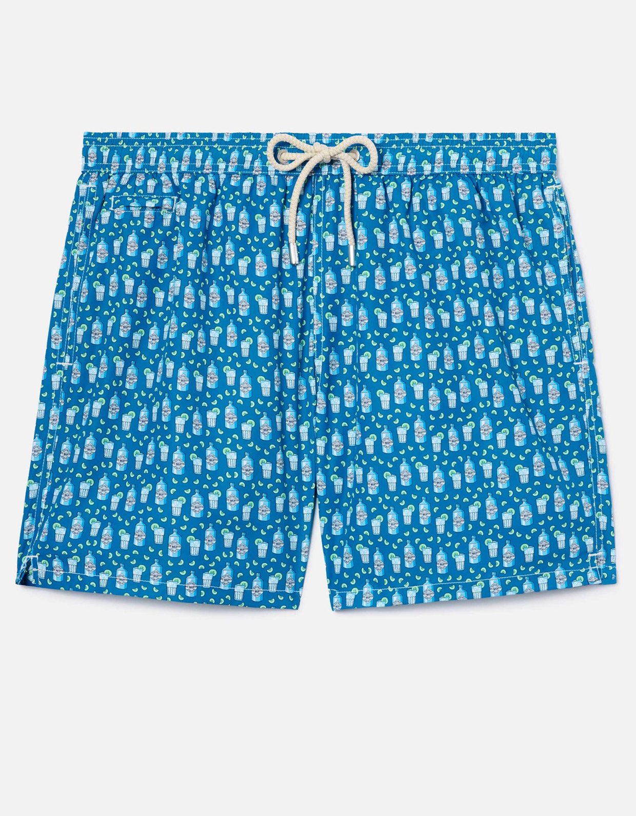 MC2 Saint Barth Light blue lighting micro swim shorts with cocktail print