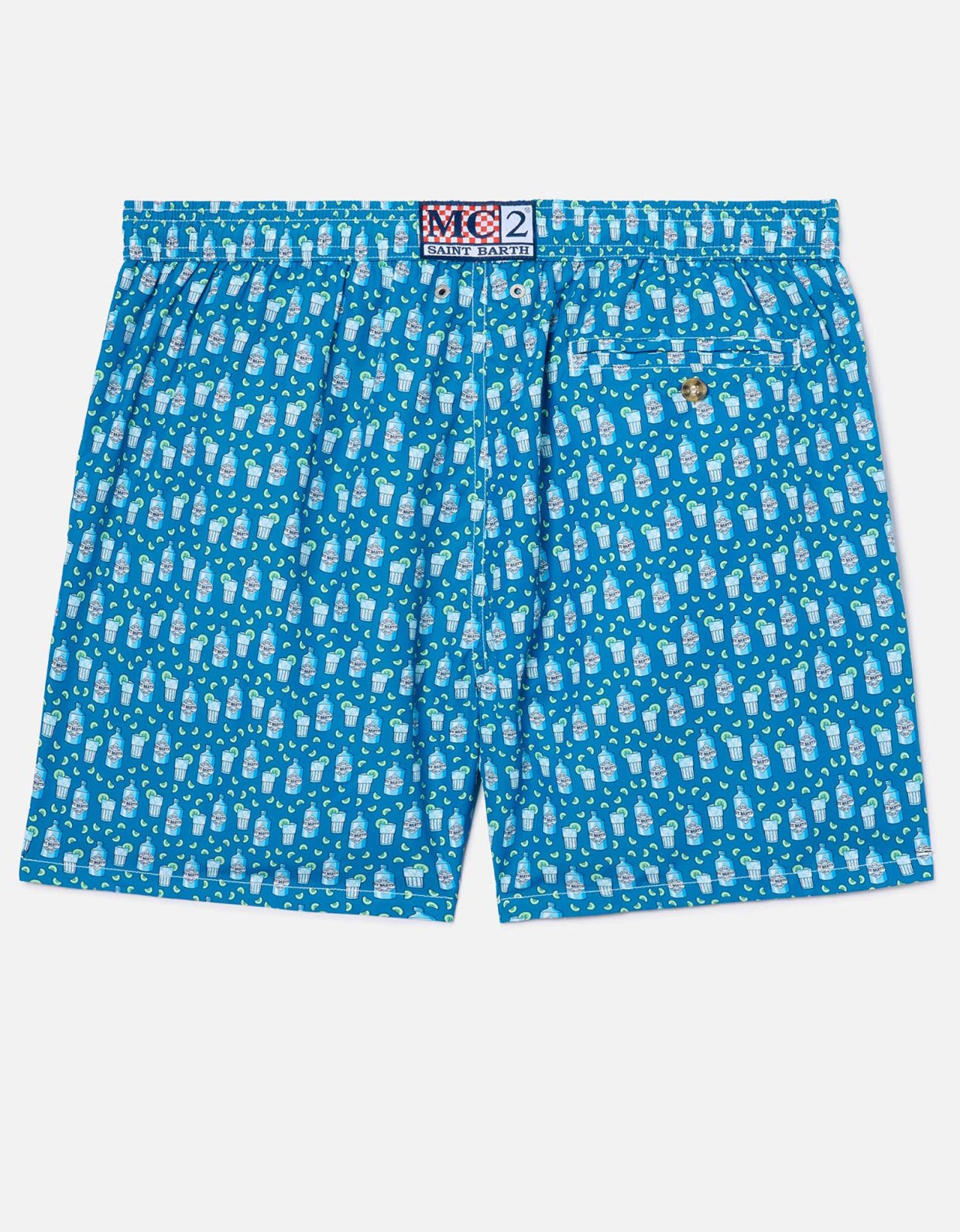 MC2 Saint Barth Light blue lighting micro swim shorts with cocktail print