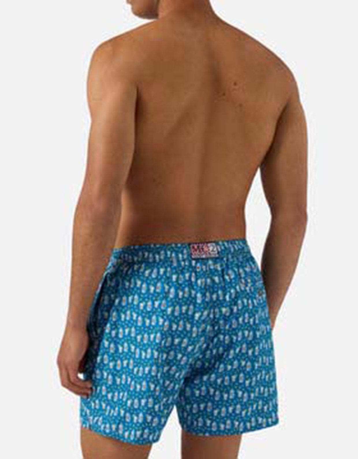 MC2 Saint Barth Light blue lighting micro swim shorts with cocktail print