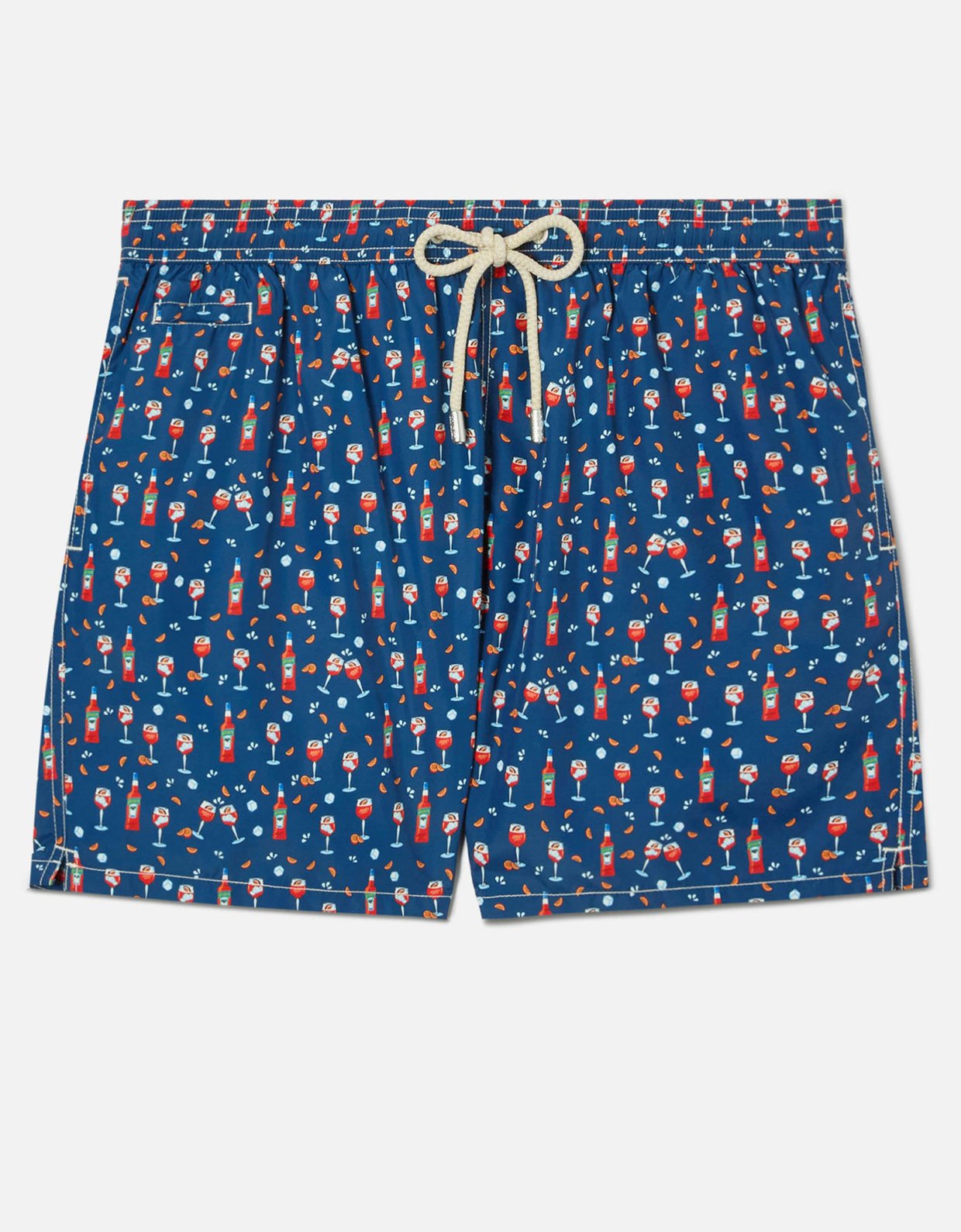 MC2 Saint Barth Blue lighting micro swim shorts with aperol print
