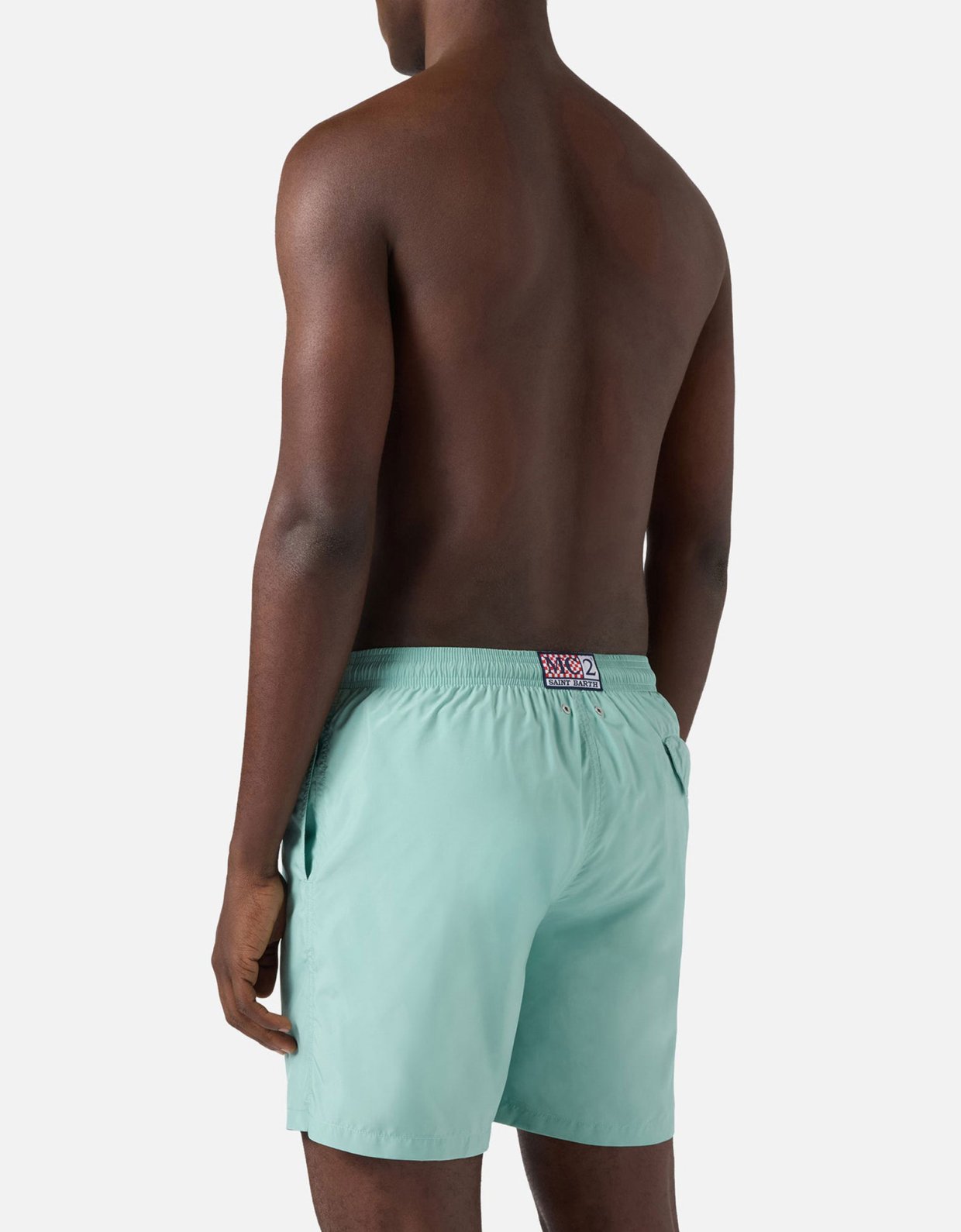 MC2 Saint Barth Lightweight fabric sage green swim shorts lighting pantone