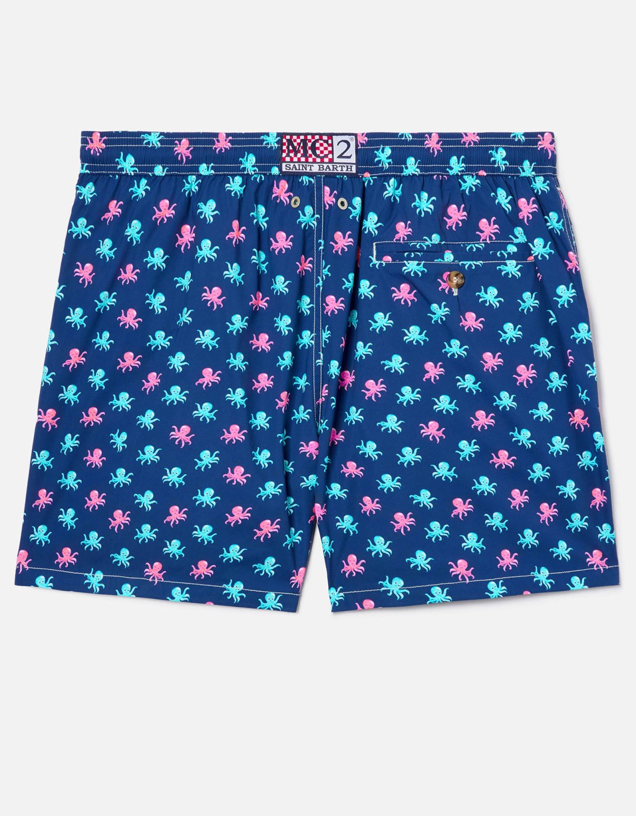 MC2 Saint Barth Navy blue lighting micro swim shorts with all-over octopus print