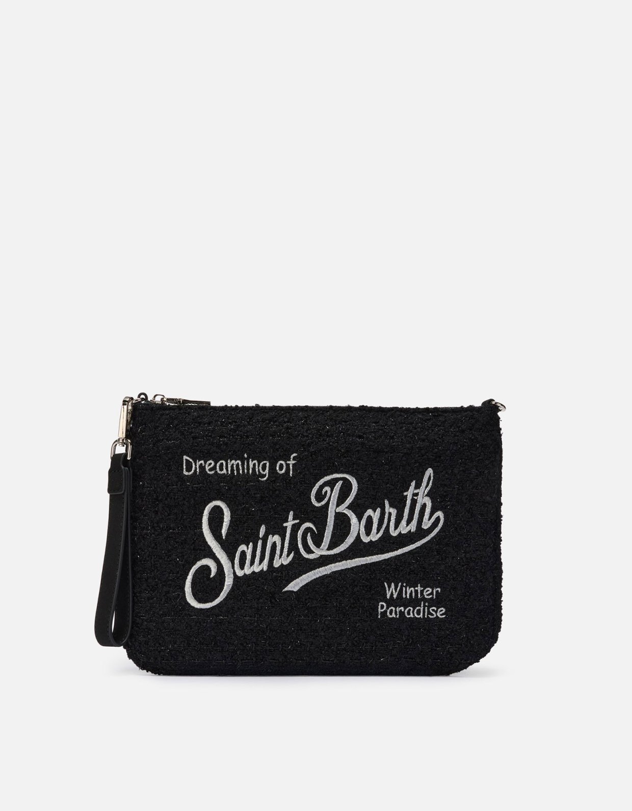 MC2 Saint Barth Parisienne tweed crossbody bag in black tweed