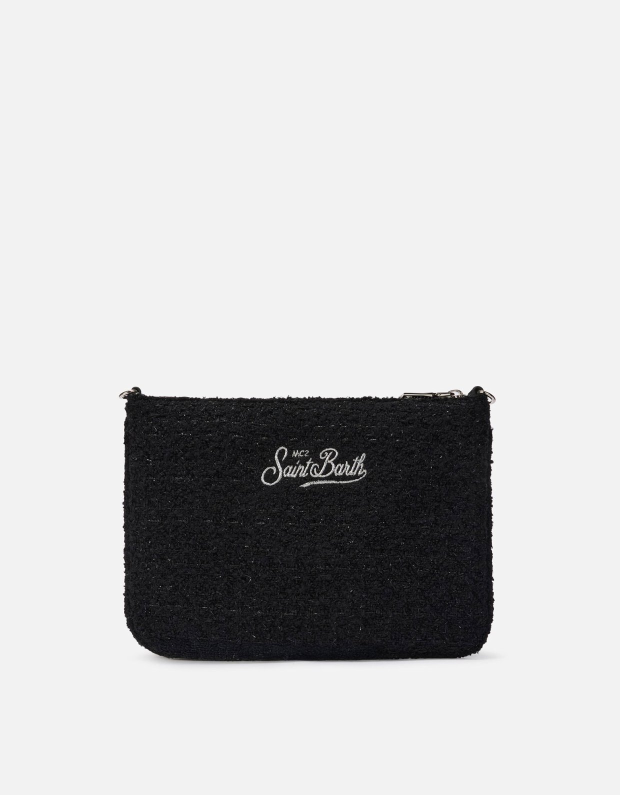 MC2 Saint Barth Parisienne tweed crossbody bag in black tweed