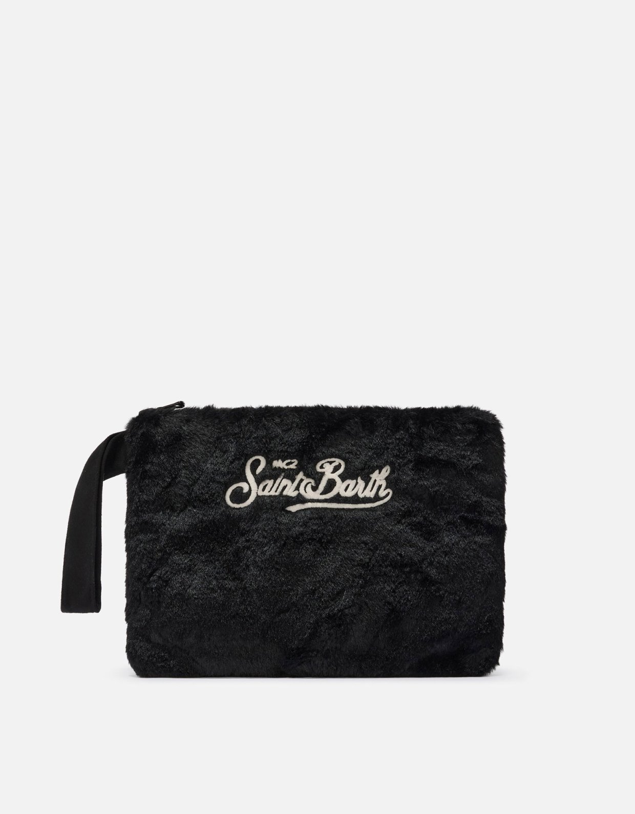 MC2 Saint Barth Pareasy pouch in black faux fur