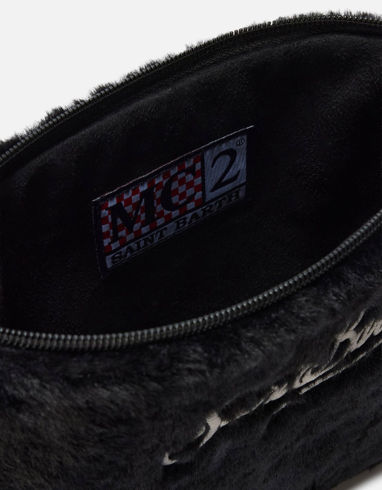 MC2 Saint Barth Pareasy pouch in black faux fur