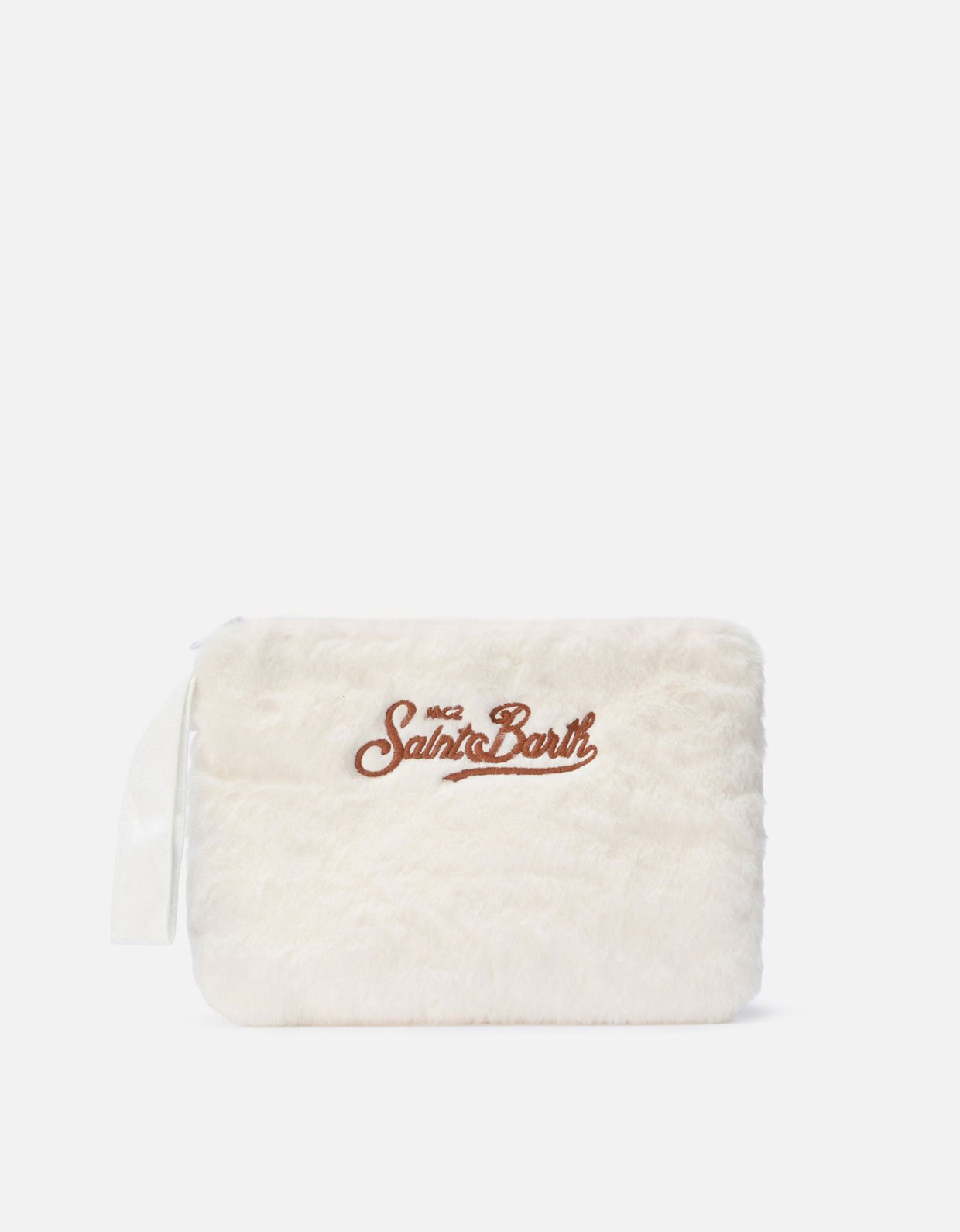 MC2 Saint Barth Pareasy pouch in white faux fur