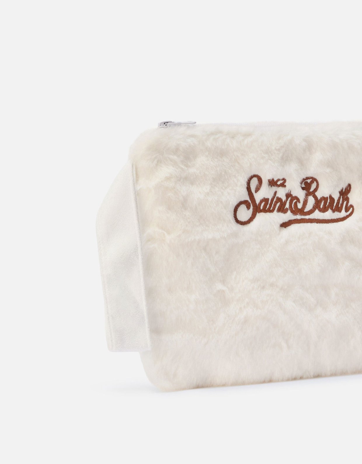 MC2 Saint Barth Pareasy pouch in white faux fur