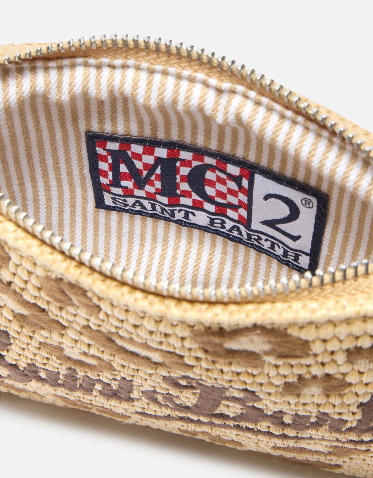 MC2 Saint Barth Parisienne embroidered  leopard pouch with removable strap